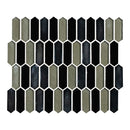Pixie metallica 9.82"x11.5" paper face glass mosaic wall tile SMOT-GLSPK-PIXMET6MM product shot multiple tiles wall view