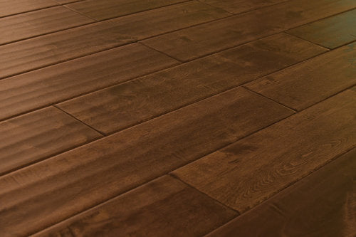 Solid Hardwood 5" Wide, 48" RL, 3/4" Thick Distressed/Handscraped Maple Prime Honey Floors - Mazzia Collection product shot tile view 2