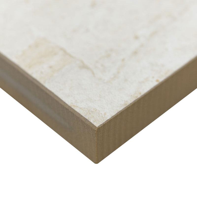 Quartz white 24"x24" matte porcelain paver floor tile LPAVNQUAWHI2424 product shot profile view