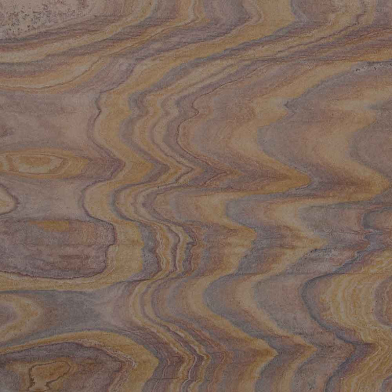 Rainbow teakwood 12 in x 12 in honed sandstone floor and wall tile STEKRAIN1212G product shot wall view