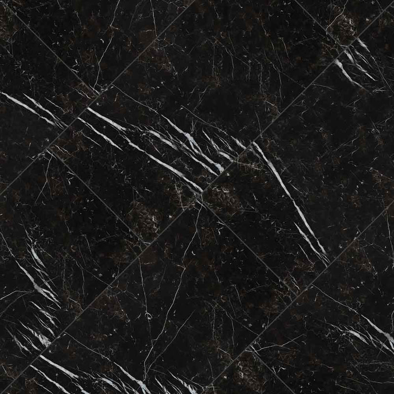 Regallo marquina noir 12x24 polished porcelain floor and wall tile NREGMARNOI1224P product shot angle view
