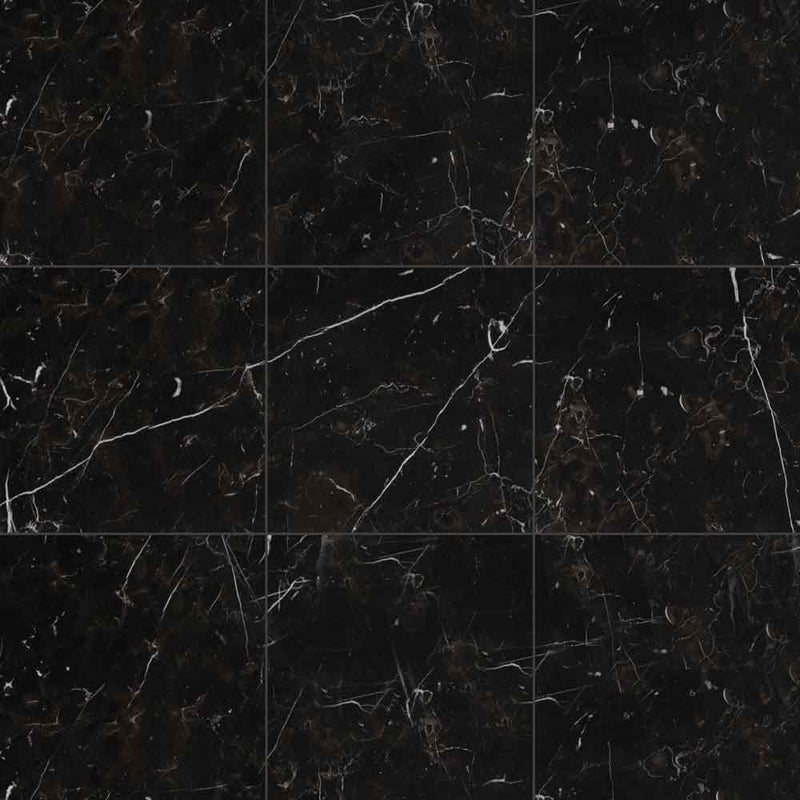Regallo marquina noir 24x24 polished porcelain floor and wall tile NREGMARNOI2424P product shot wall view 2