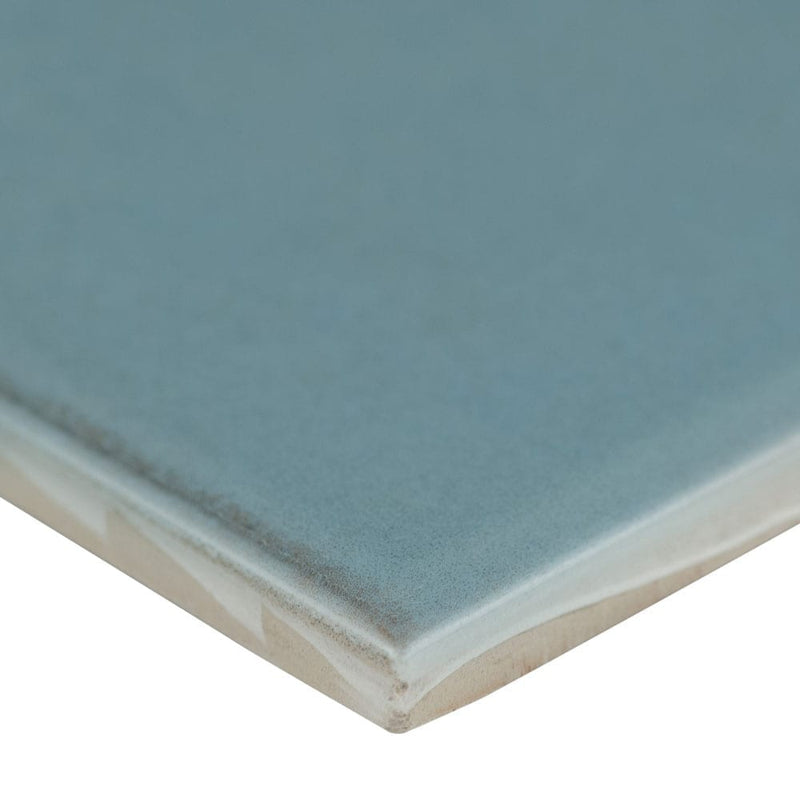 Renzo denim 3x12 glossy ceramic blue wall tile NRENDEN3X12 product shot profile view