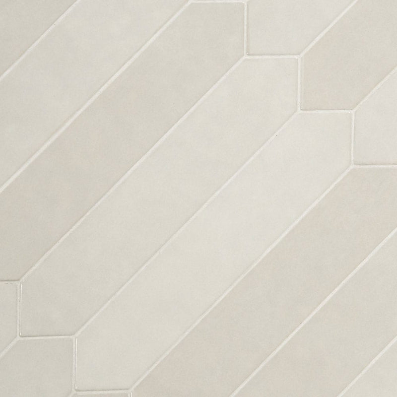 Renzo dove pickett 2.5x13 glossy ceramic white wall tile NRENDOVPIC2.5X13 product shot multiple tiles angle view