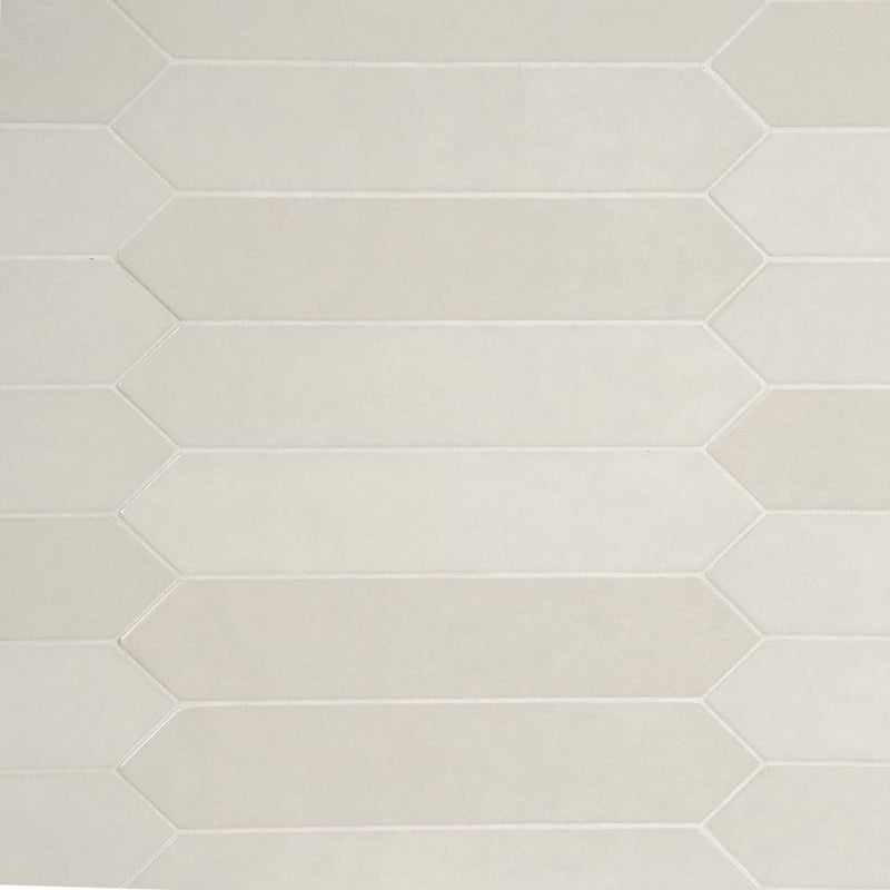 Renzo dove pickett 2.5x13 glossy ceramic white wall tile NRENDOVPIC2.5X13 product shot multiple tiles top view