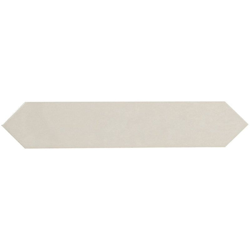 Renzo dove pickett 2.5x13 glossy ceramic white wall tile NRENDOVPIC2.5X13 product shot single tile top view pattern 2
