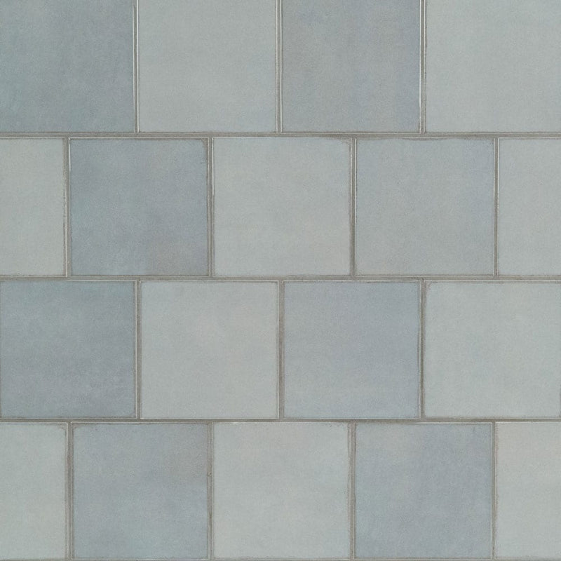 Renzo sky 5x5 glossy ceramic blue wall tile NRENSKY5X5 product shot multiple tiles top view