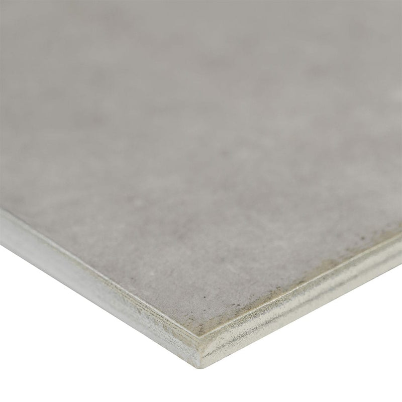 Renzo storm 5x5 glossy ceramic gray wall tile NRENSTO5X5 product shot profile view