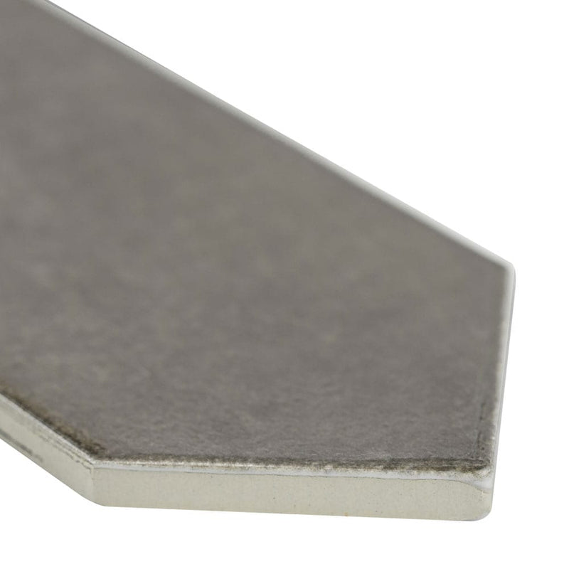 Renzo storm pickett 2.5x13 glossy ceramic gray wall tile NRENSTOPIC2.5X13 product shot profile view