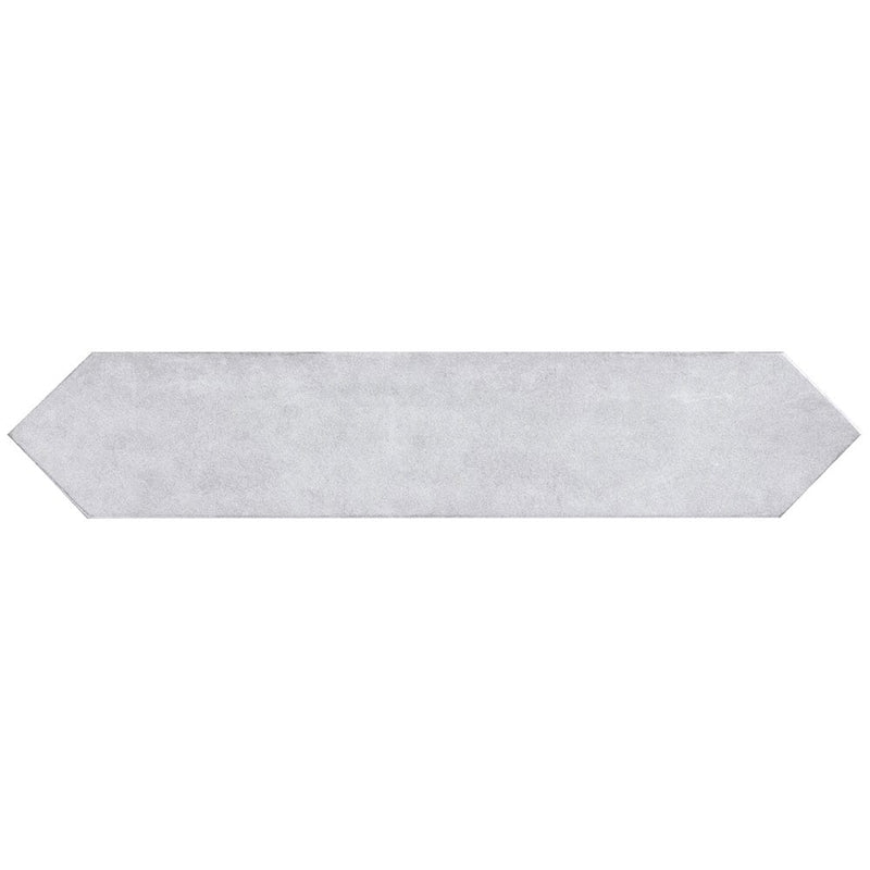 Renzo streling pickett 2.5x13 glossy ceramic gray wall tile NRENSTEPIC2.5X13 product shot single tile top view