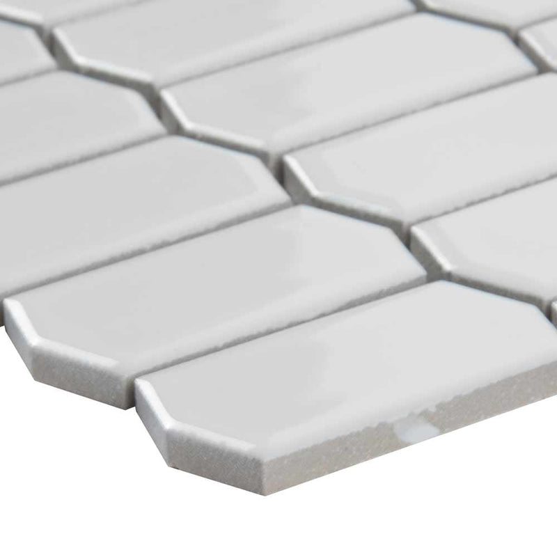 Retro picket bianco 11.5X14.25 porcelain mesh mounted mosaic tile SMOT-PT-RETBIA-PKT product shot profile view