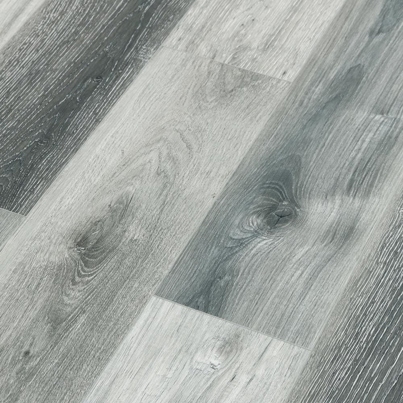 Rigid core vinyl planks 7x48 SPC highland oak gray 5.2mm 12mil wear layer 1520512 angle view