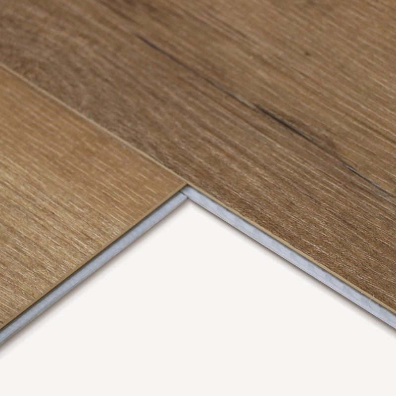 Rigid core vinyl planks 7x59 SPC hickory cream 5.2mm 20mil wear layer 1520310 profile view