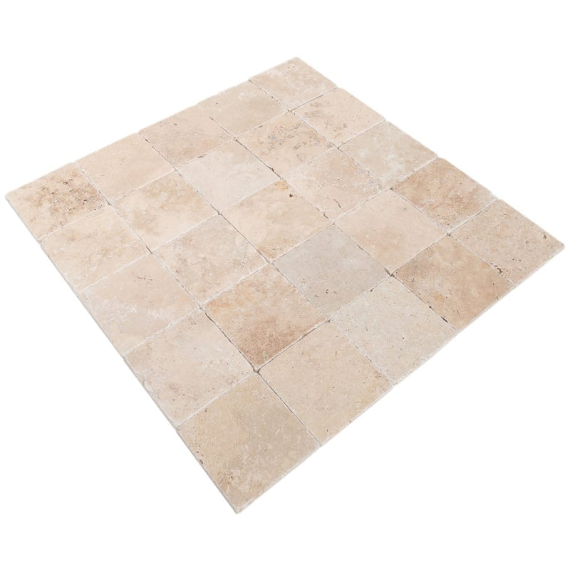 Riverbed Walnut Travertine Tumbled Floor and Wall Tile - Livfloors Collection