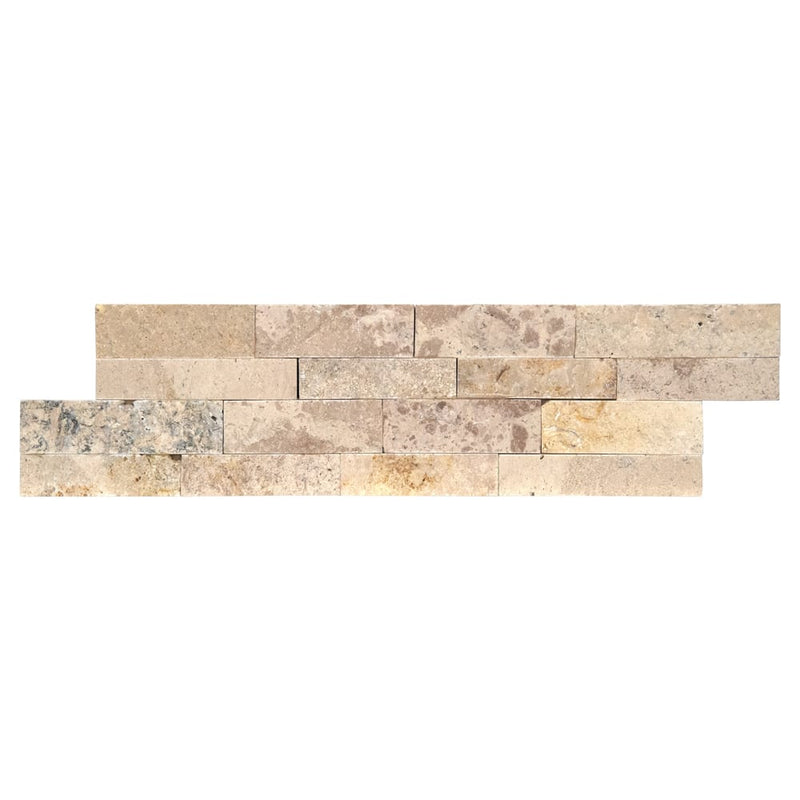 Rockmount Roman Beige Splitface Mini Ledger Panel 4.5"x16" Natural Travertine Wall Tile - MSI Collection