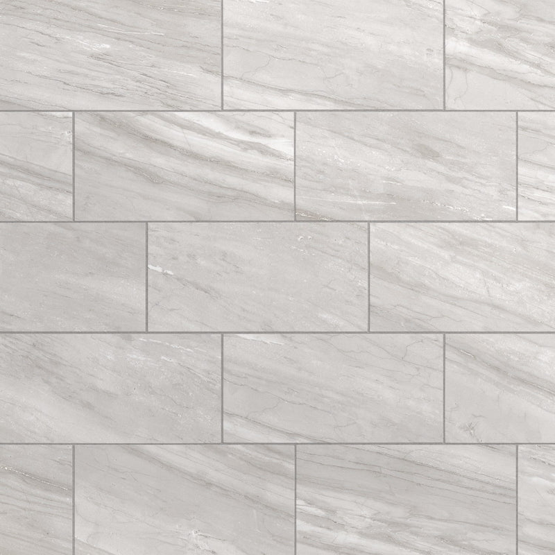 Roman gray 12"x24" glazed porcelain floor and wall tile 1101657 product shot top view