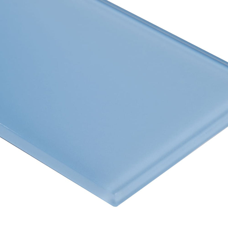 Royal azure 4x12 glossy glass wall tile SMOT-GL-T-ROYAZU412 product shot profile view