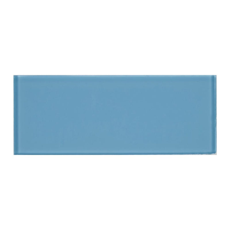 Royal azure 4x12 glossy glass wall tile SMOT-GL-T-ROYAZU412 product shot single tile top view
