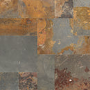 California gold pattern gauged slate floor and wall tile SCALGLD-ASH-3-G product shot wall view