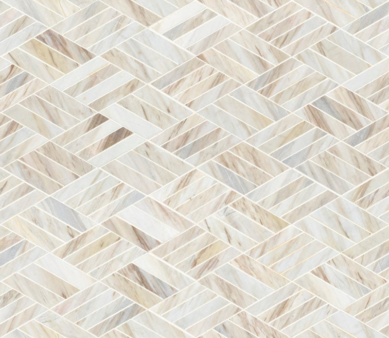 Angora Rhombus 10.8"x12.4" Polished Marble Mosaic Tile - MSI Collection product shot tile view