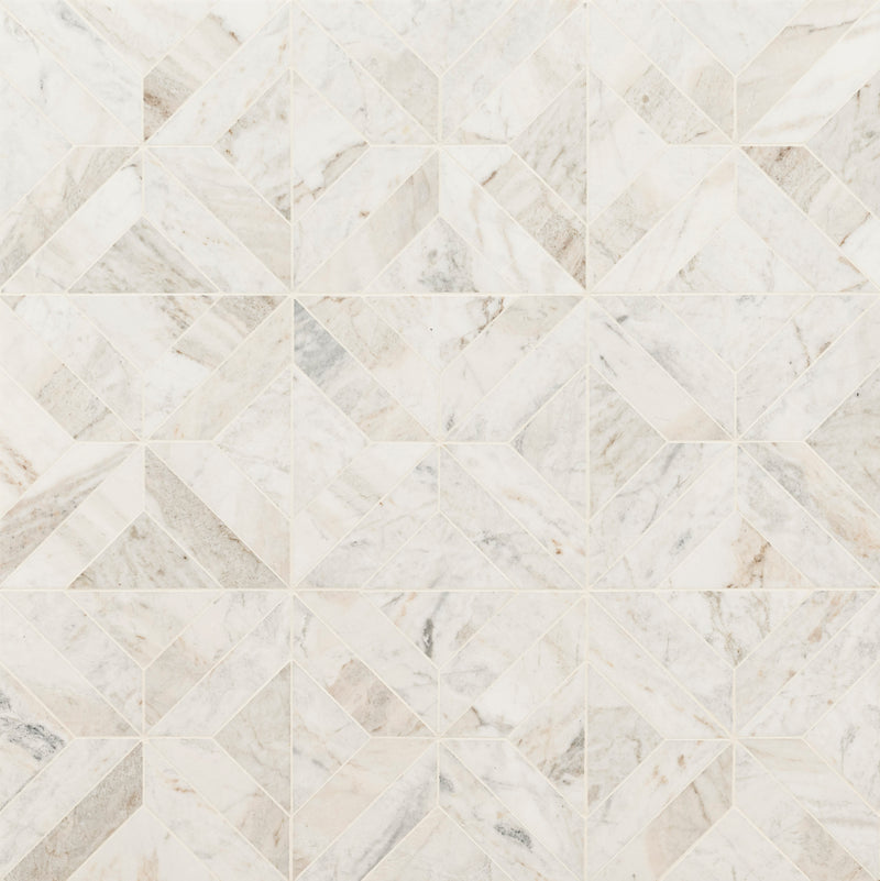 Arabescato Venato White 12"x12" Honed Mosaic Marble Floor And Wall Tile product shot wall view 3