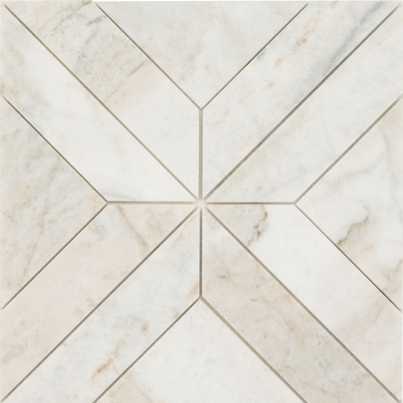 Arabescato Venato White 12"x12" Honed Mosaic Marble Floor And Wall Tile product shot wall view 2