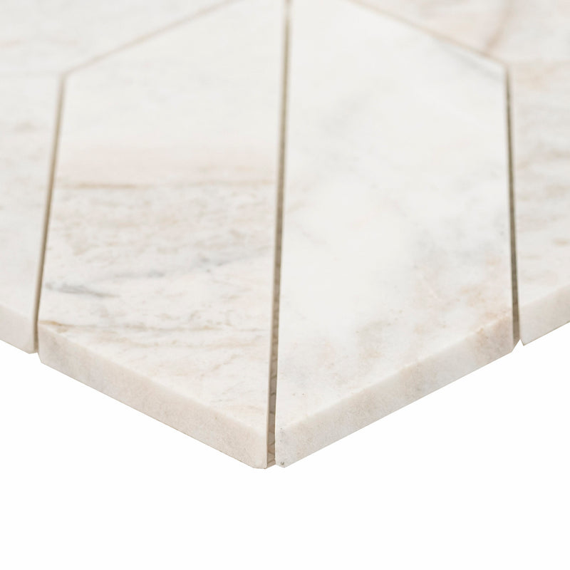 Arabescato Venato White 12"x12" Honed Mosaic Marble Floor And Wall Tile product shot profile view