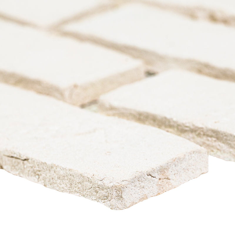 Alpine White 10.5"x28" Clay Brick Mosaic Tile - MSI Collection product shot tile view 5