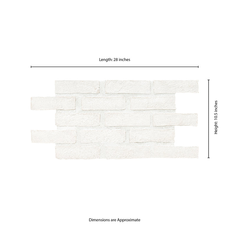 Alpine White 10.5"x28" Clay Brick Mosaic Tile - MSI Collection product shot tile view 6