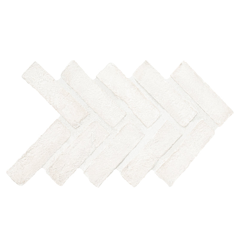 Alpine White 12.5"x25.5" Clay Brick Herringbone Mosaic Tile - MSI Collection product shot tile view