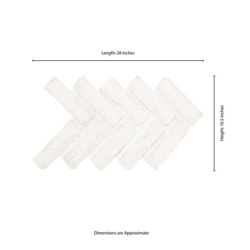 Alpine White 12.5"x25.5" Clay Brick Herringbone Mosaic Tile - MSI Collection product shot tile view 5