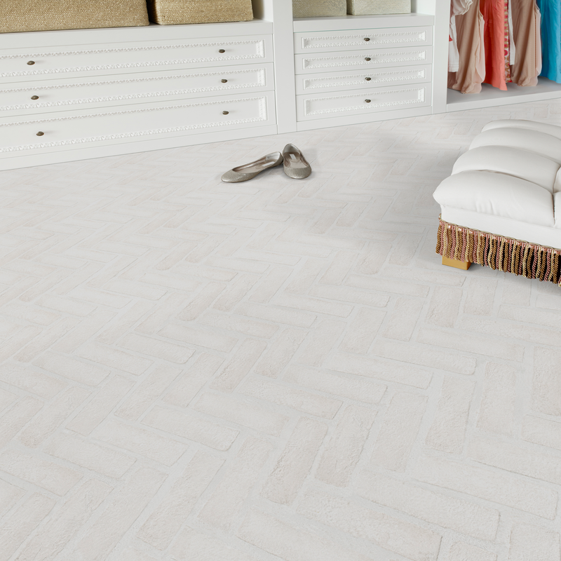 Alpine White 12.5"x25.5" Clay Brick Herringbone Mosaic Tile - MSI Collection product shot bed room view 2