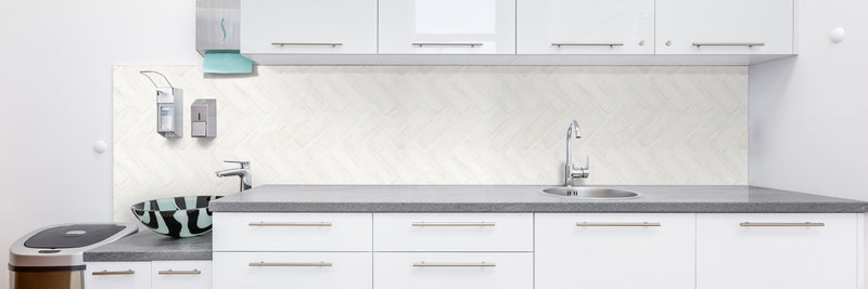Alpine White 12.5"x25.5" Clay Brick Herringbone Mosaic Tile - MSI Collection product shot kitchen view