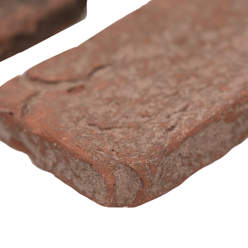 Noble Red Clay 12.5"x25.5" Tumbled Brick Herringbone Mosaic Tile - MSI Collection product shot angle view 4