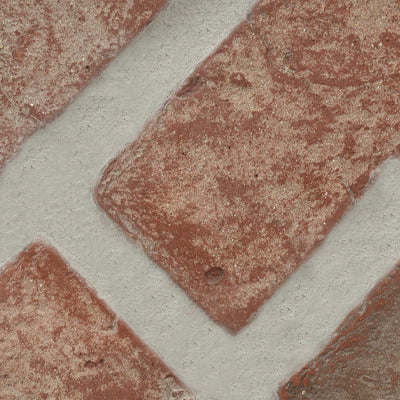Noble Red Clay 12.5"x25.5" Tumbled Brick Herringbone Mosaic Tile - MSI Collection product shot angle view 5
