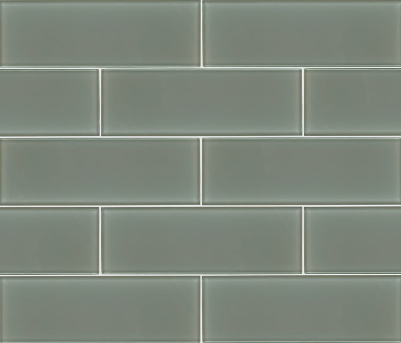 Prudent Spring 4"x12" Glass Subway Wall Tile product shot angle view