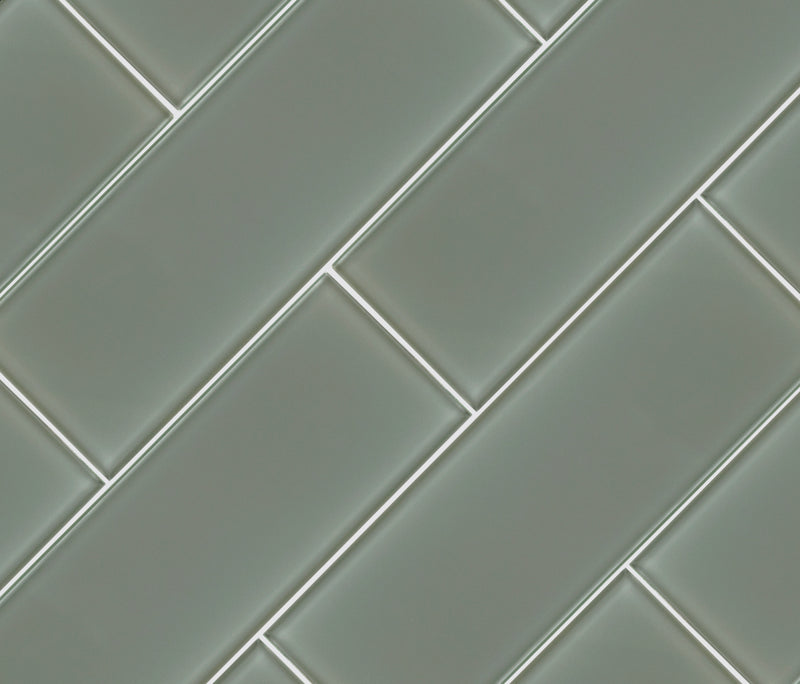 Prudent Spring 4"x12" Glass Subway Wall Tile product shot wall view