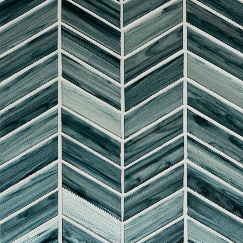 Midnight Blue Ombre 10.24"x11.34" Glossy Glass Patterned Look Wall Tile - MSI Collection product shot tile view