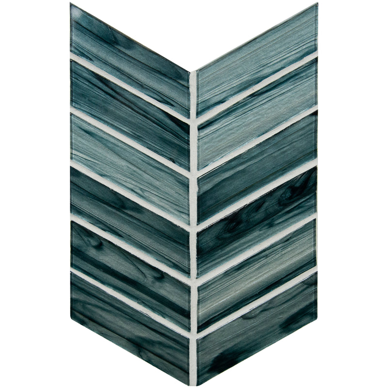 Midnight Blue Ombre 10.24"x11.34" Glossy Glass Patterned Look Wall Tile - MSI Collection product shot tile view 2