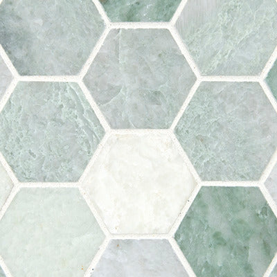MSI Icelandic Green Hexagon 12"x11.81" Polished Marble Wall Tile