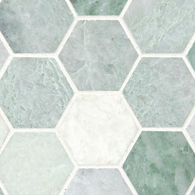 Icelandic Green Hexagon 12"x11.81" Polished Marble Wall Tile - MSI Collection product shot tile view 5