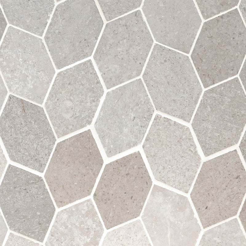 Lilly Pad 12.6"x11.15" Honed Limestone Mesh-Mounted Mosaic Tile - MSI Collection product shot tile view