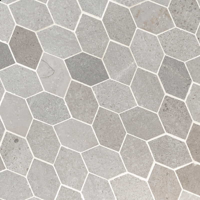 Lilly Pad 12.6"x11.15" Honed Limestone Mesh-Mounted Mosaic Tile - MSI Collection product shot tile view 2