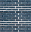 Bay blue beveled 12 in x 12 in ceramic mesh mounted SMOT-PT-BAYBLU-2X6B mosaic tile product shot wall view