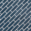 Bay blue beveled 12 in x 12 in ceramic mesh mounted SMOT-PT-BAYBLU-2X6B mosaic tile product shot angle view