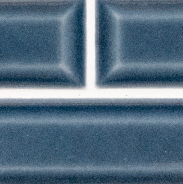 Bay blue beveled 12 in x 12 in ceramic mesh mounted SMOT-PT-BAYBLU-2X6B mosaic tile product shot tile view