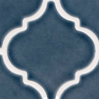 Bay blue arabesque 10.83 in x 15.50 in ceramic SMOT-PT-BAYBLU-ARABESQ mesh mounted mosaic tile product shot tile view