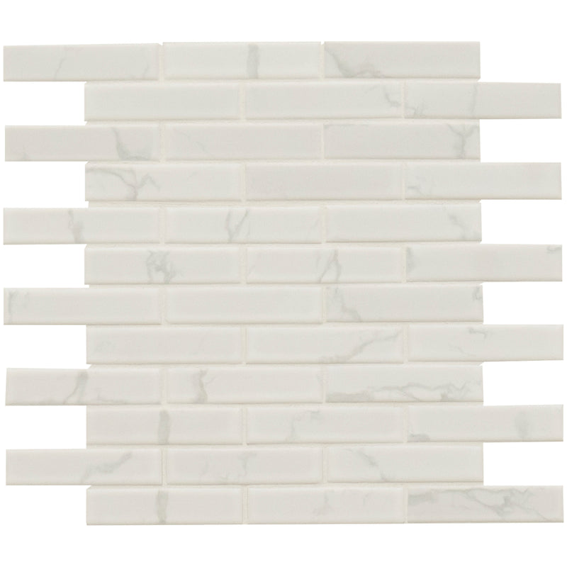 Carrara 11.81"x12.01" Matte Porcelain Floor and Wall Tile product shot profile view