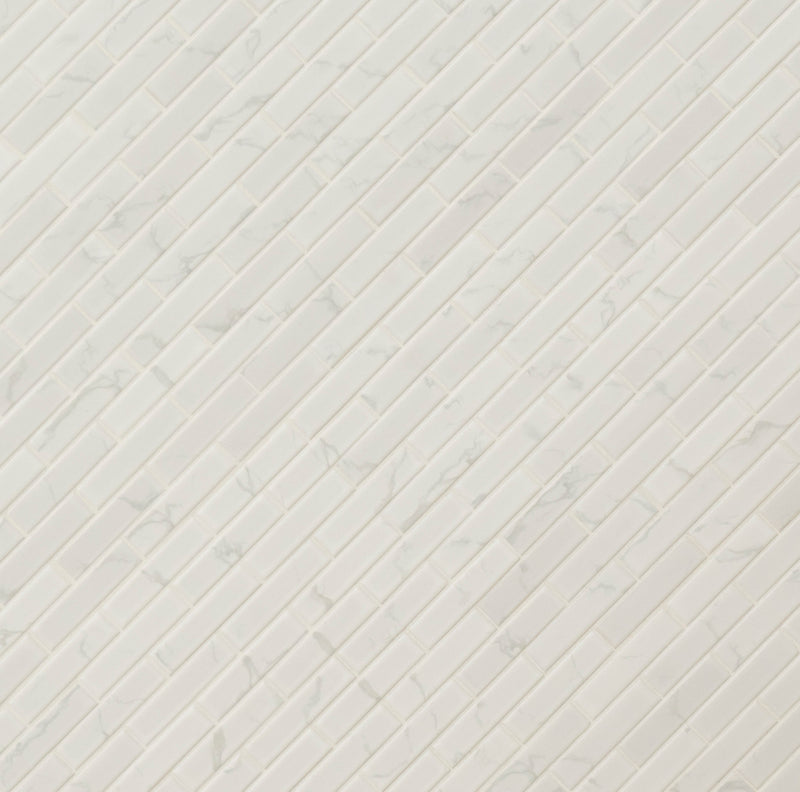 Carrara 11.81"x12.01" Matte Porcelain Floor and Wall Tile product shot angle view