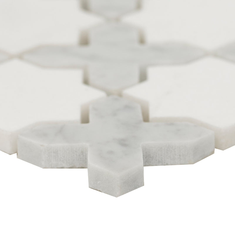 Vera Anne 11.81" x11.81" Polished Marble Mosaic Tile product shot profile view 2